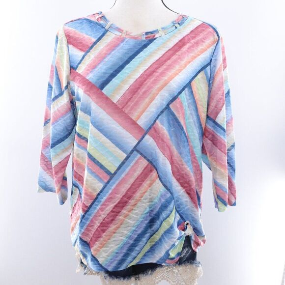 Alfred Dunner | 3/4 Sleeve Satin Top Small - Picture 2 of 7